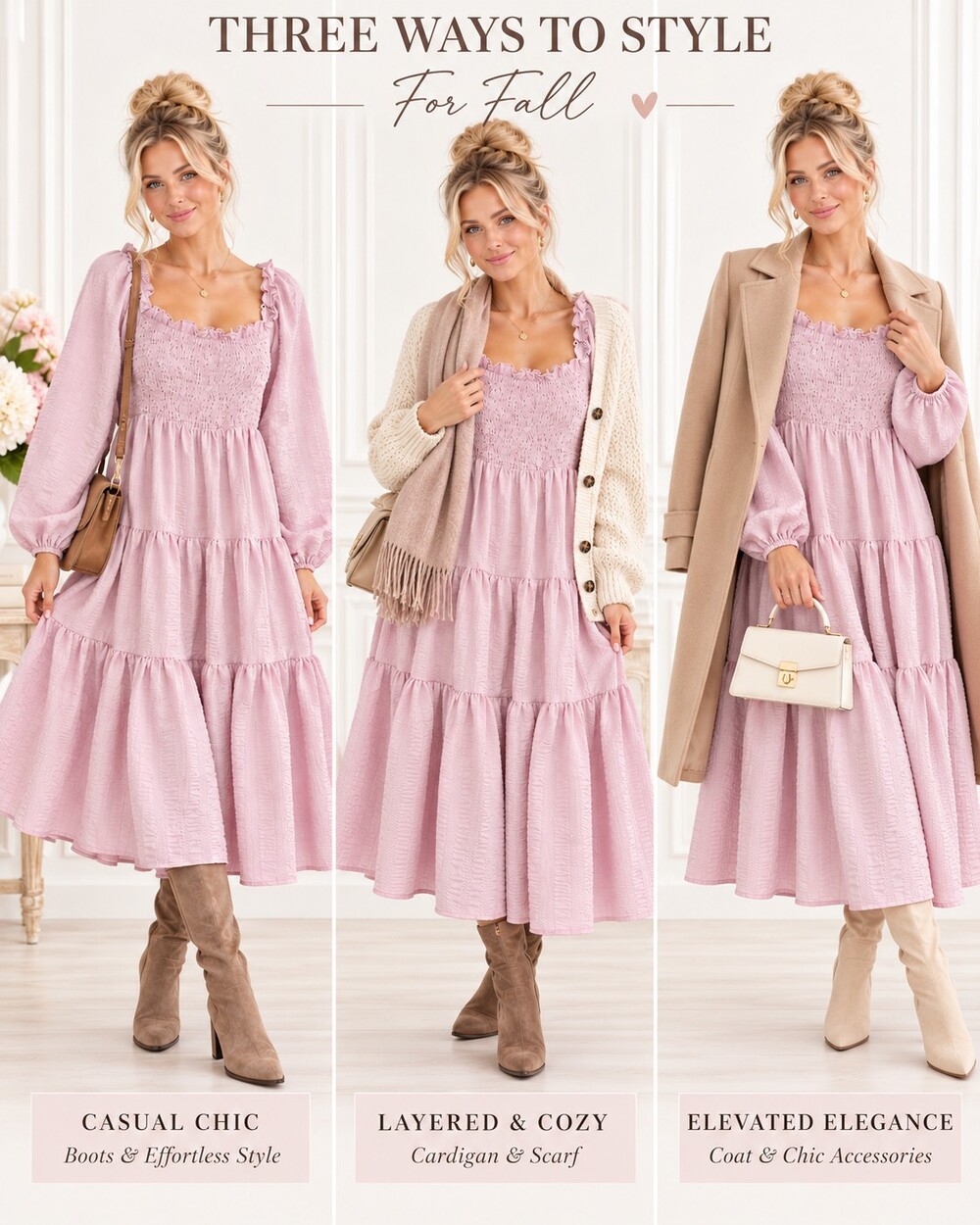 NWT Urban Outfitters Pink Smocked Tiered Midi Dress | Cottagecore | Size Large - Picture 2 of 9
